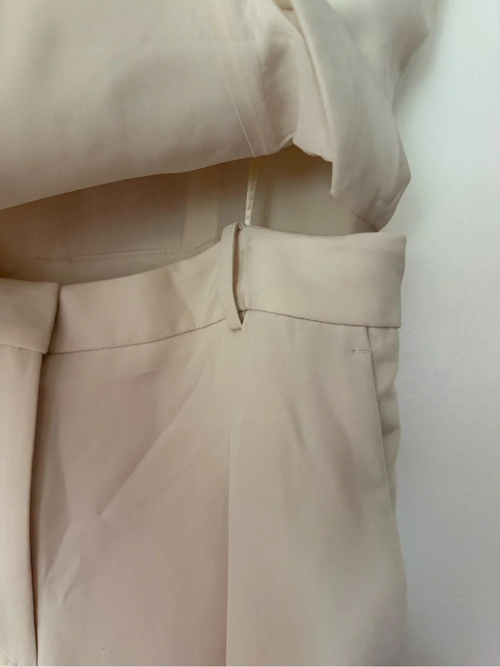 Zara Cream Sleeveless Double-Breasted Jumpsuit